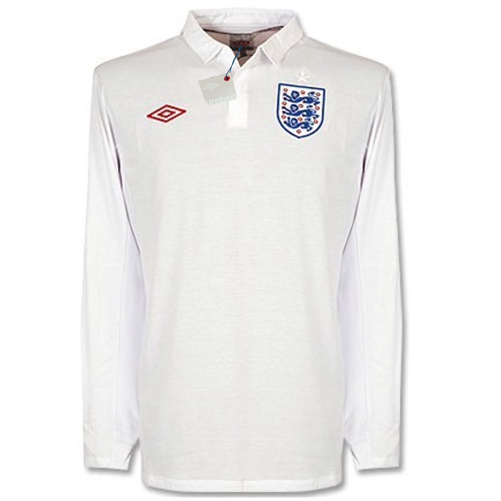 2010 England Home Jersey Umbro Long Sleeve Euro Vintage Kit