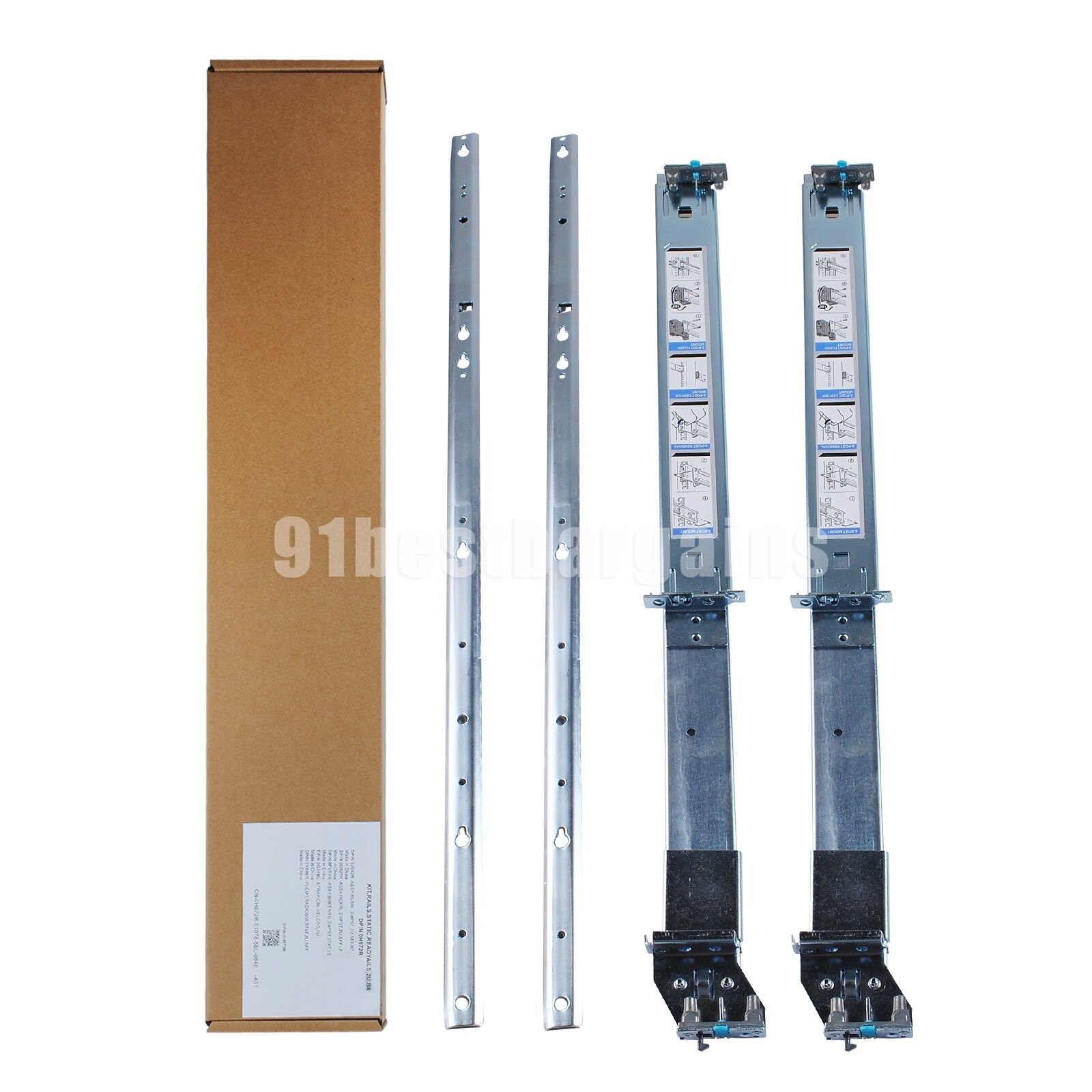 Dell R510 R520 R530 R720 R730 R820 R740 R740XD Post Rack 2U Static Rails 0H872R