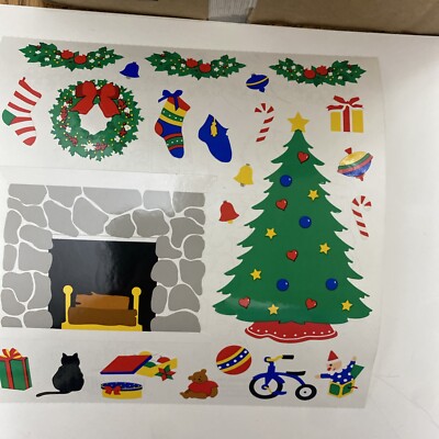 Vtg 1999 Mrs. Grossman's Stickers CHRISTMAS HEARTH-4x6-1 Sheet