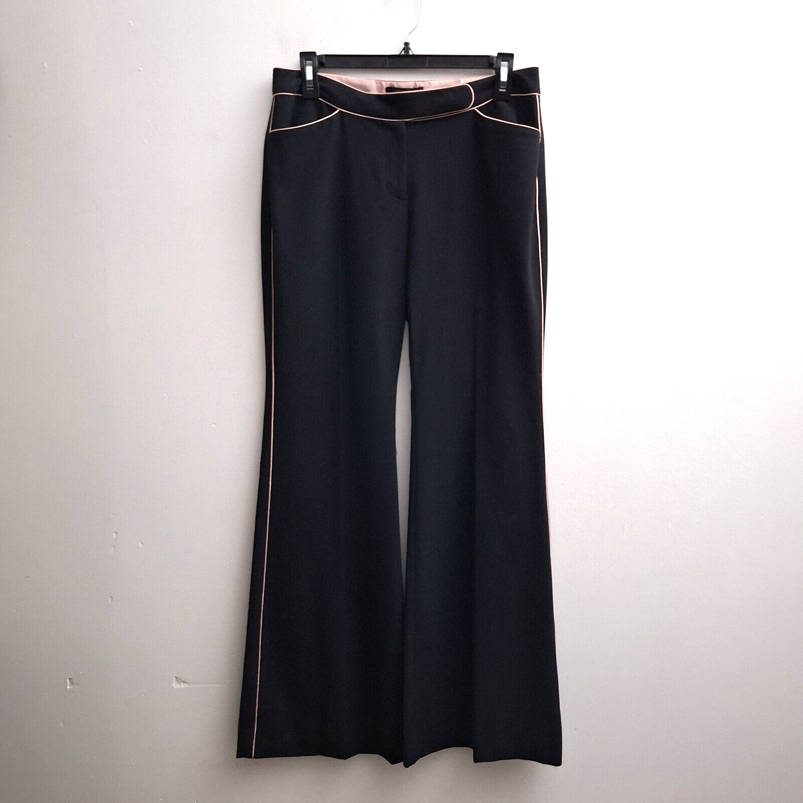VTG 2003 The Limited Womens Black Pink Dress Pants 6 Flare