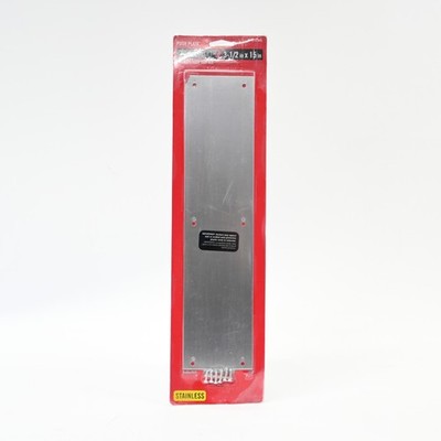 Everbilt 3-1/2 in. x 15 in. Stainless Steel Push Plate - Open Box