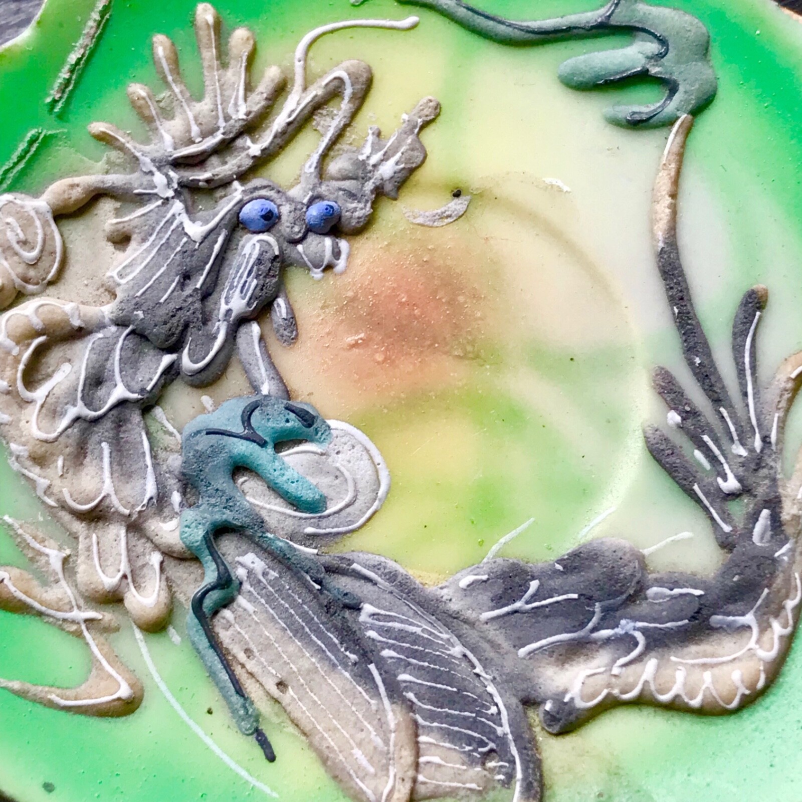 Antiquei Dragonware Porcelian Miniture Saucer