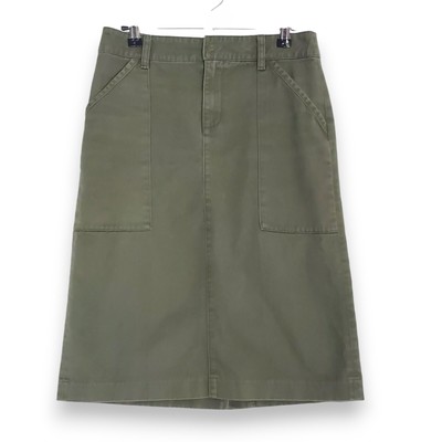 Gap Khakis Women s Skirt Size 1 Olive Green 100% Cotton Y2K Vintage