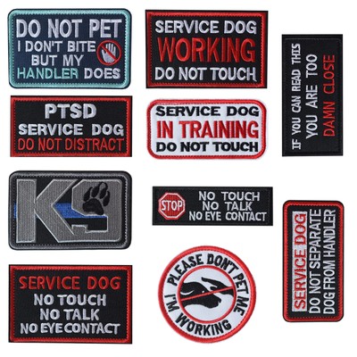 10 Pieces Service Dog K9 Please Don't Pet Me in Training No Touch Full Embroi...
