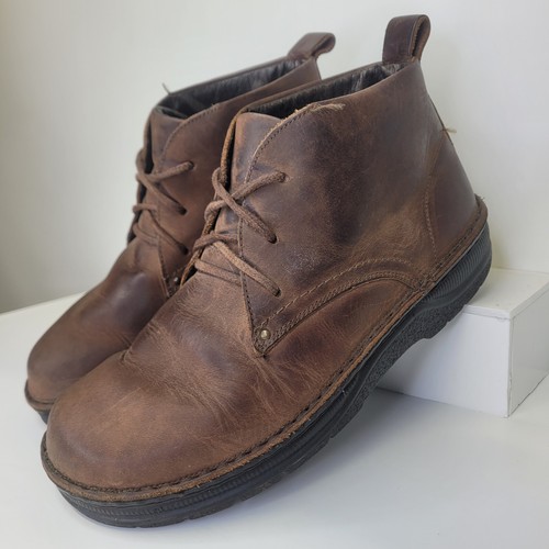 Leather Eur Sz 41 Brown Lace-up Ankle Boots