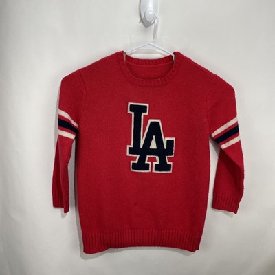 Forever 21 LA Los Angeles Pullover Sweater Varsity Style Wool Large XL Red 