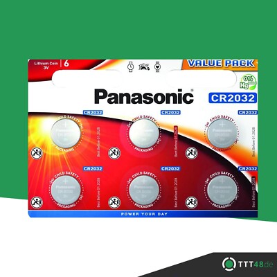 3 x 6er Blister Panasonic Lithum Power CR 2032 3V Knopfzelle - 18 Batterien