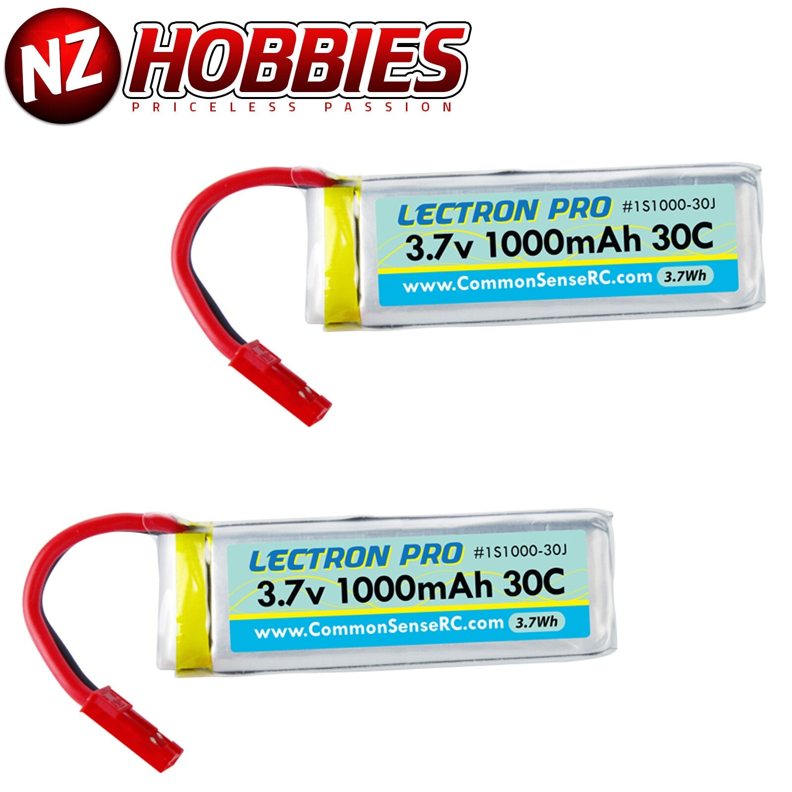 Lectron 1S 3.7V 1000mAh LiPo (2) Battery Packs : Dromida Omi