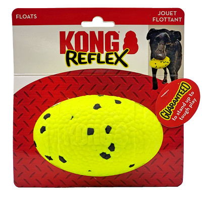 Kong Reflex Football Md/Lg Tough Floating Bouncy Dog Fetch Toy 5x3''