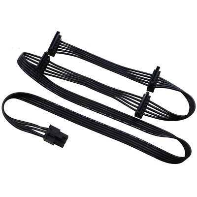 6Pin PCI-E to 4 SATA 15Pin Modular Power Supply Cable for Silverstone SST series