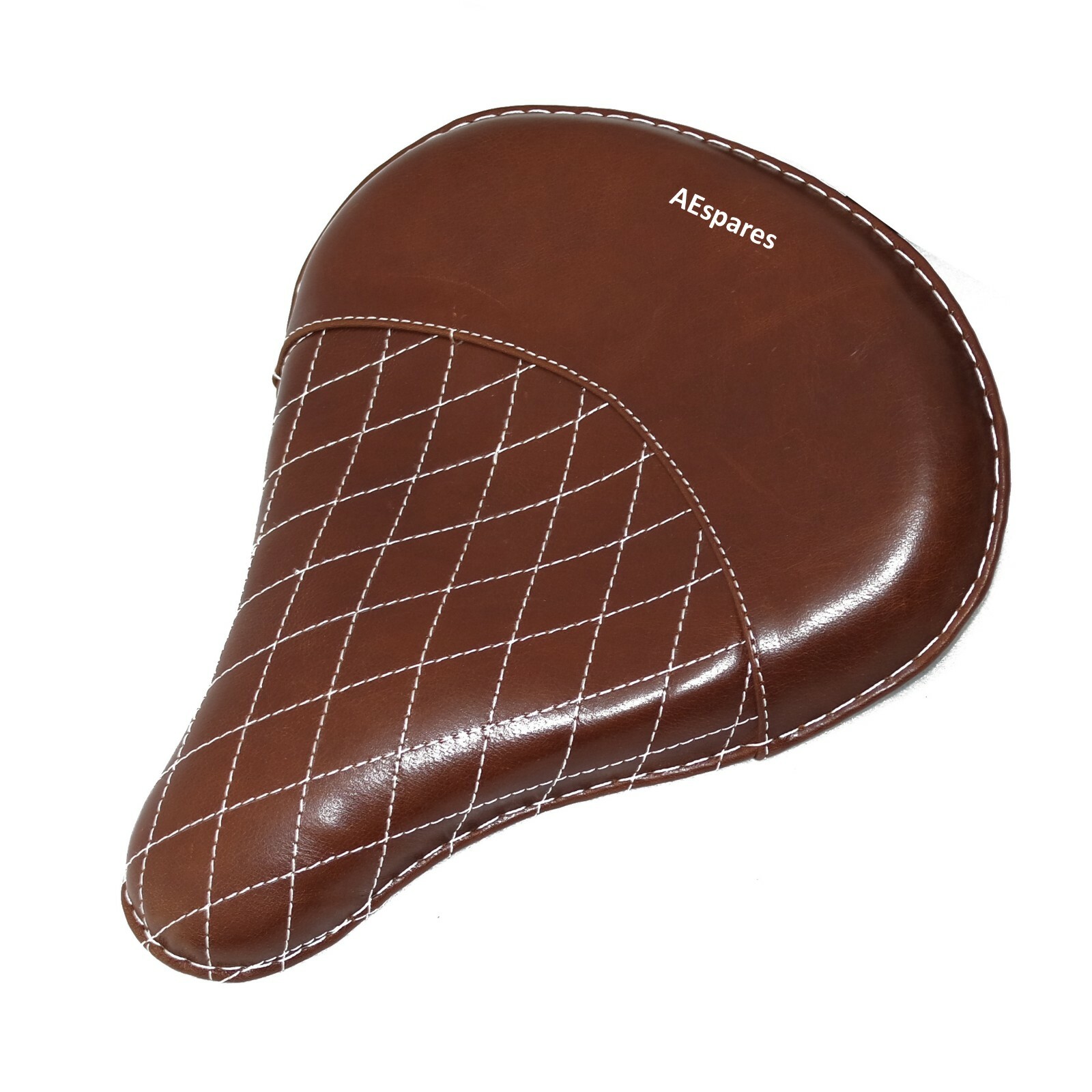 Front Tan Leather Seat With Spring Fits Royal Enfield Bullet Classic 350 500 