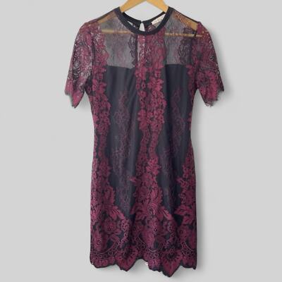 Star Crossed lovers Mini Dress Womens Size Medium Black/Burgundy Goth Vampire