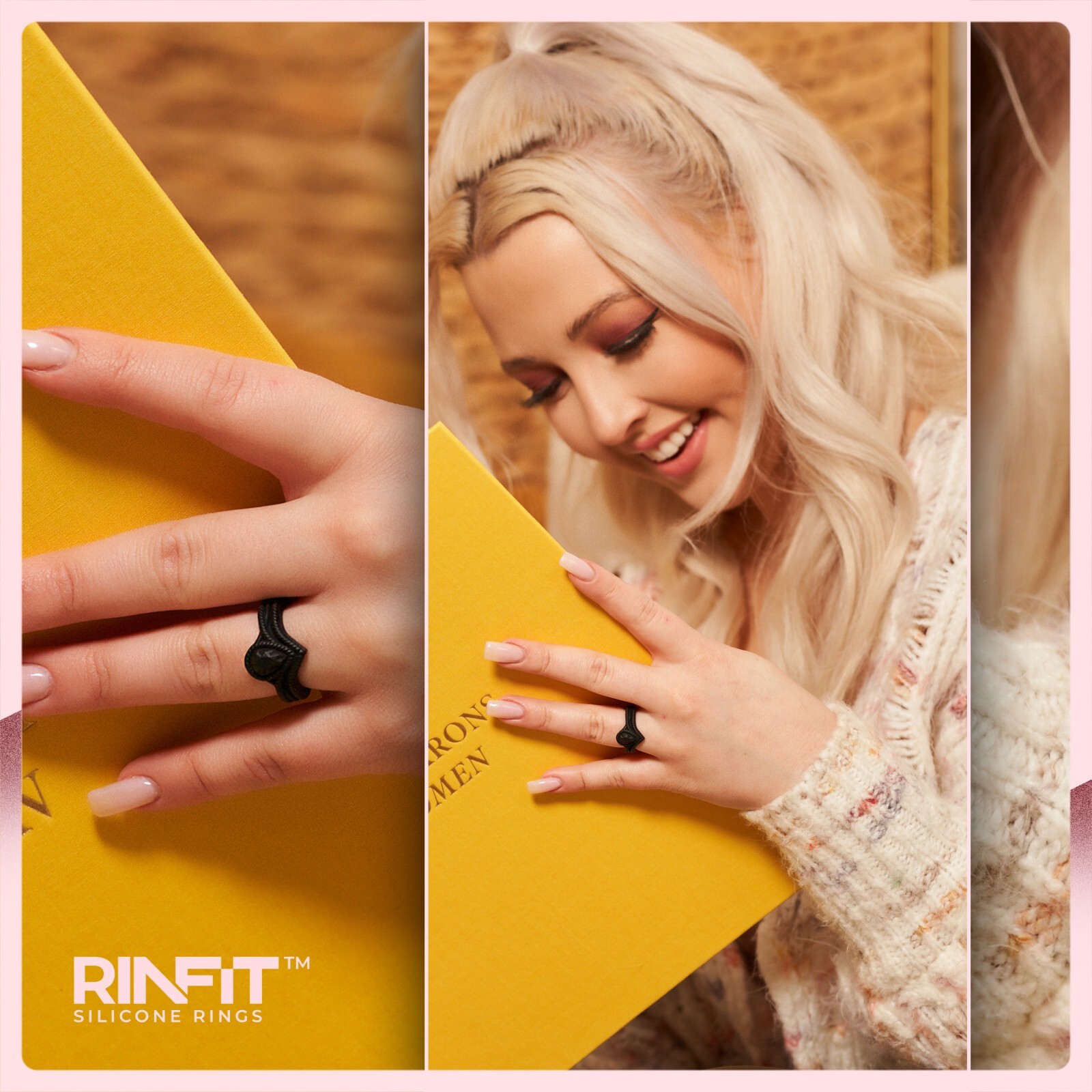 Rinfit's Pear & Oval Bundle - Soft&Comfortable Wedding Rings for Women - 2pack