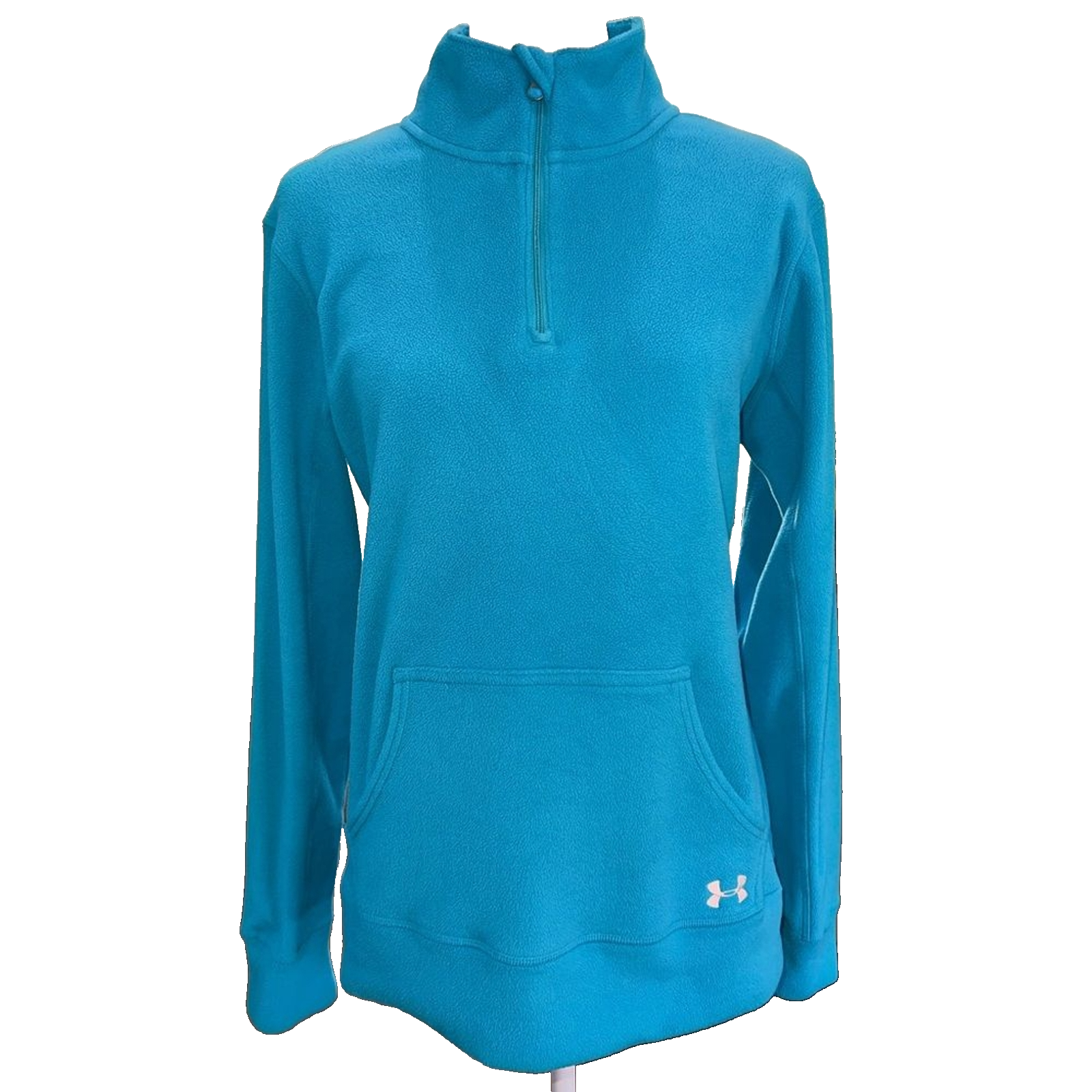 Under Armour Women’s Teal Blue 1/4 Zip Fleece Pullover Soft Warm Activewear M