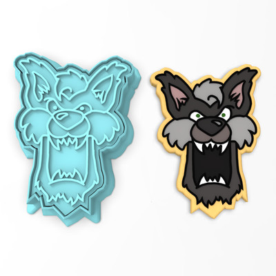 Werewolf Face Cookie Cutter & Stamp #2 | Halloween Wolf Scary Monster Beast
