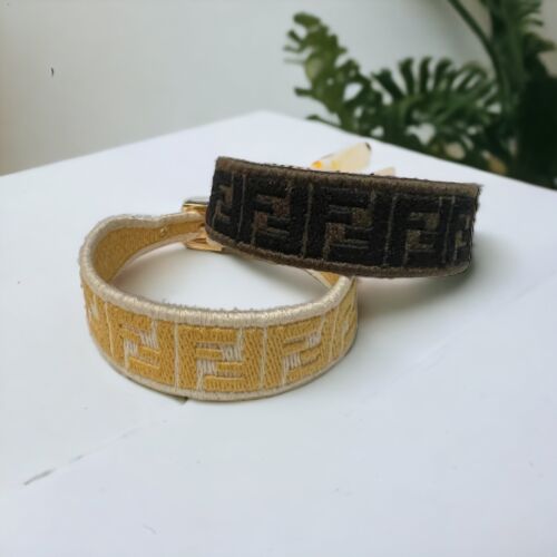 Fendi FF Fabric Bracelet Set Yellow/Brown AUTHENTIC | eBay Fendi FF Fabric Bracelet Set Yellow/Brown AUTHENTIC | eBay