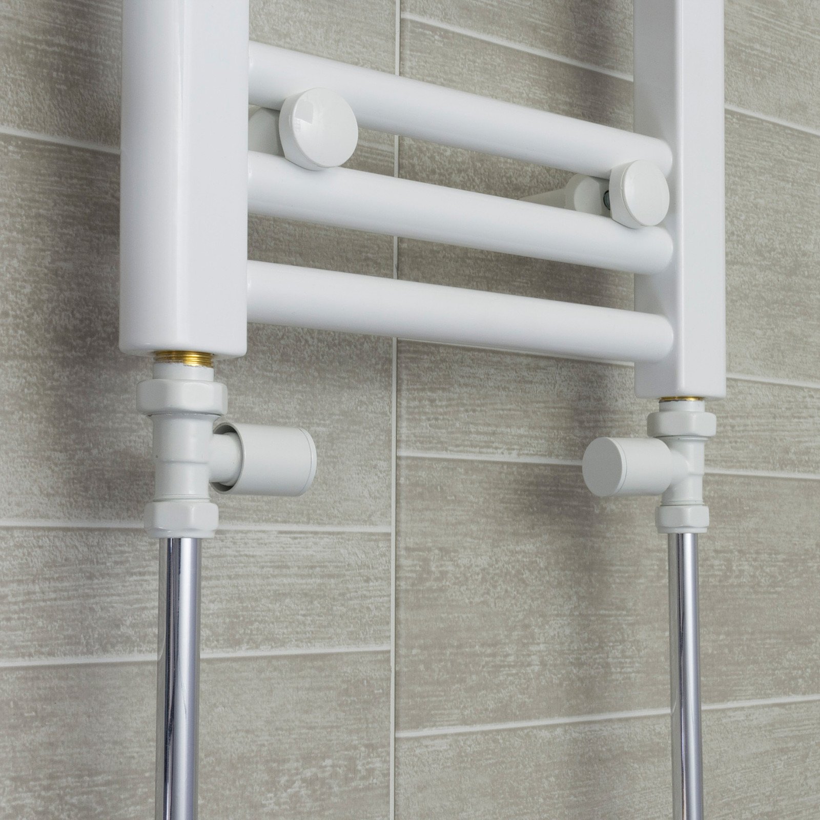 White Heated Towel Rail Radiator Straight 400mm Wide 400/600/1100