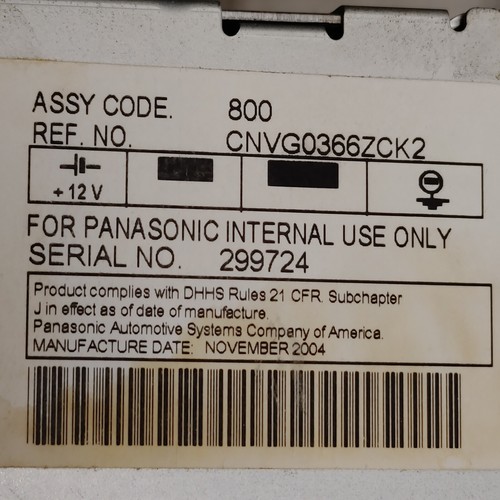 05 - 09 Chevy Trailblazer / Envoy Rear Panasonic Fold Down TV w/ DVD Player OEM