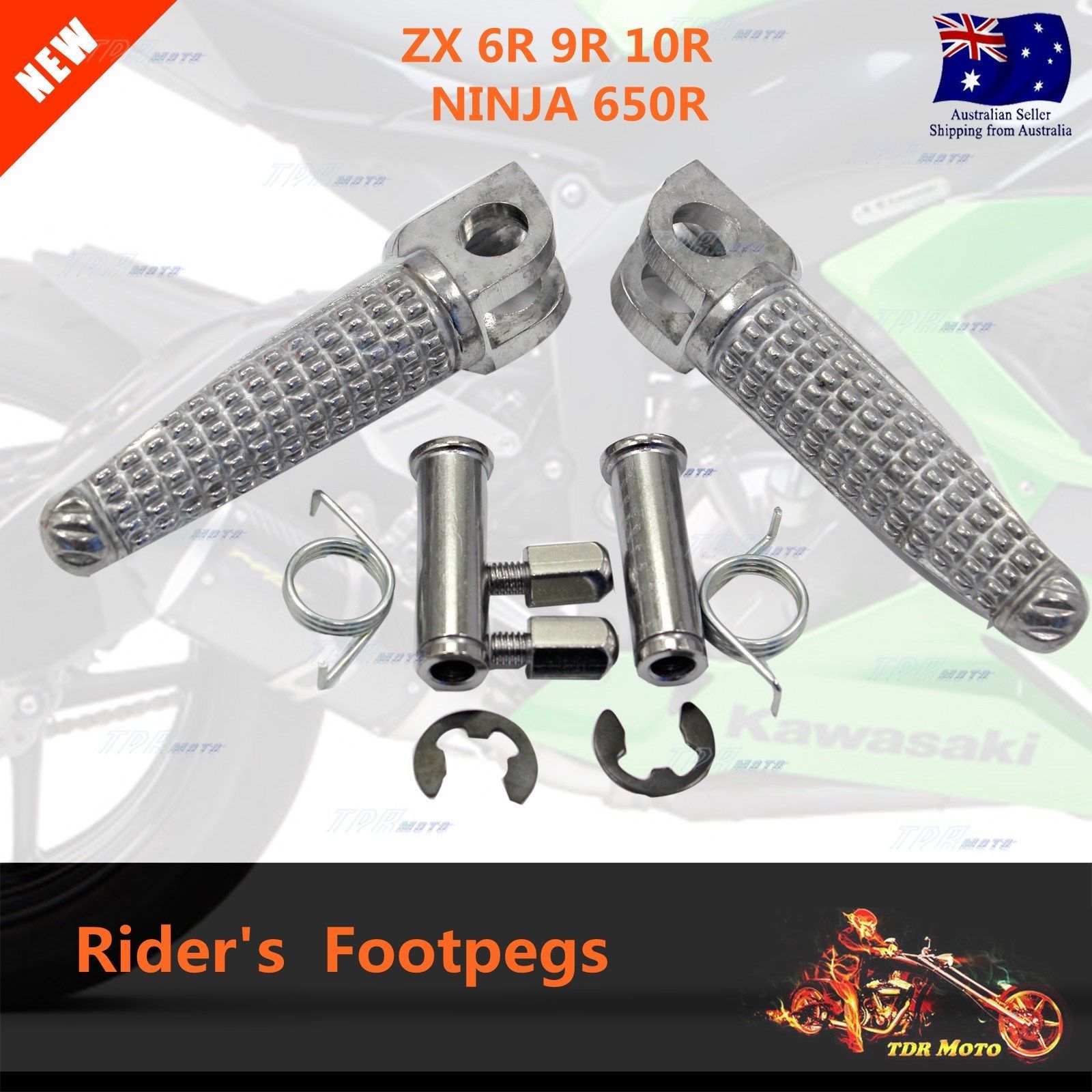 Front Foot Pegs Set for KAWASAKI NINJA ER6N ER6F 650R ZX6R ZX636 Z1000