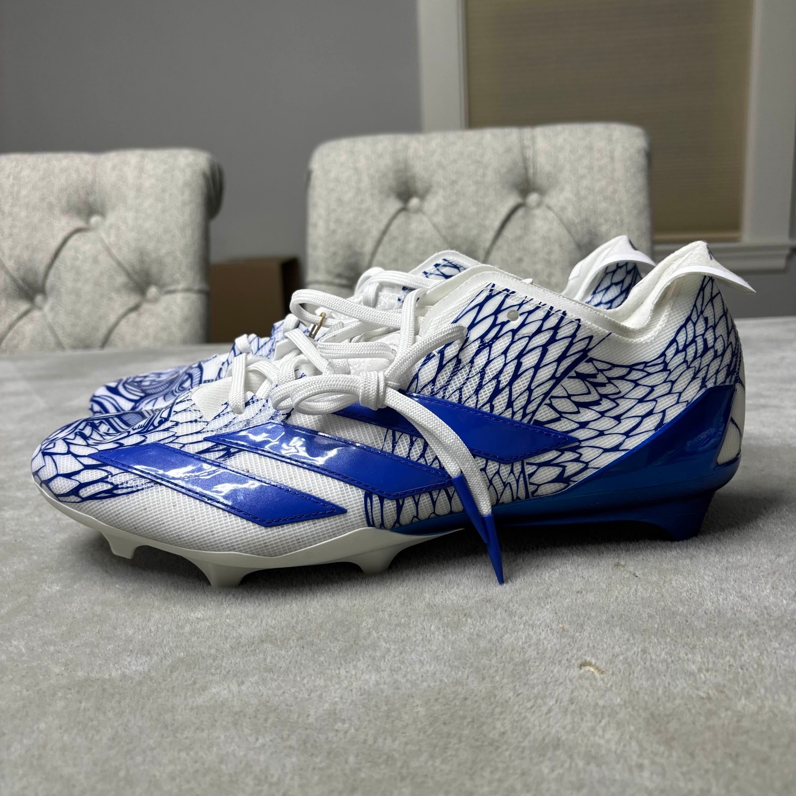 Adidas Adizero Electric II Cleats Mens Size 9.5 Blue Exotic