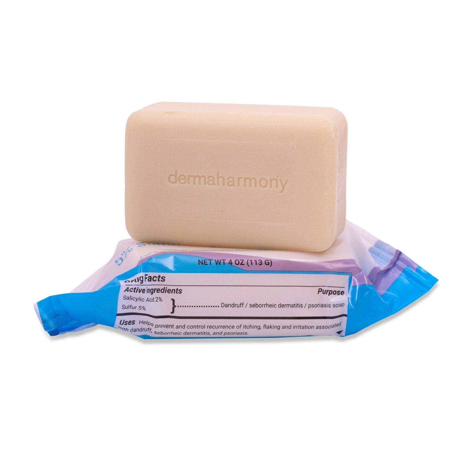 5% Sulfur and 2% Salicylic Acid Soap - DermaHarmony 4 oz (Made in USA)