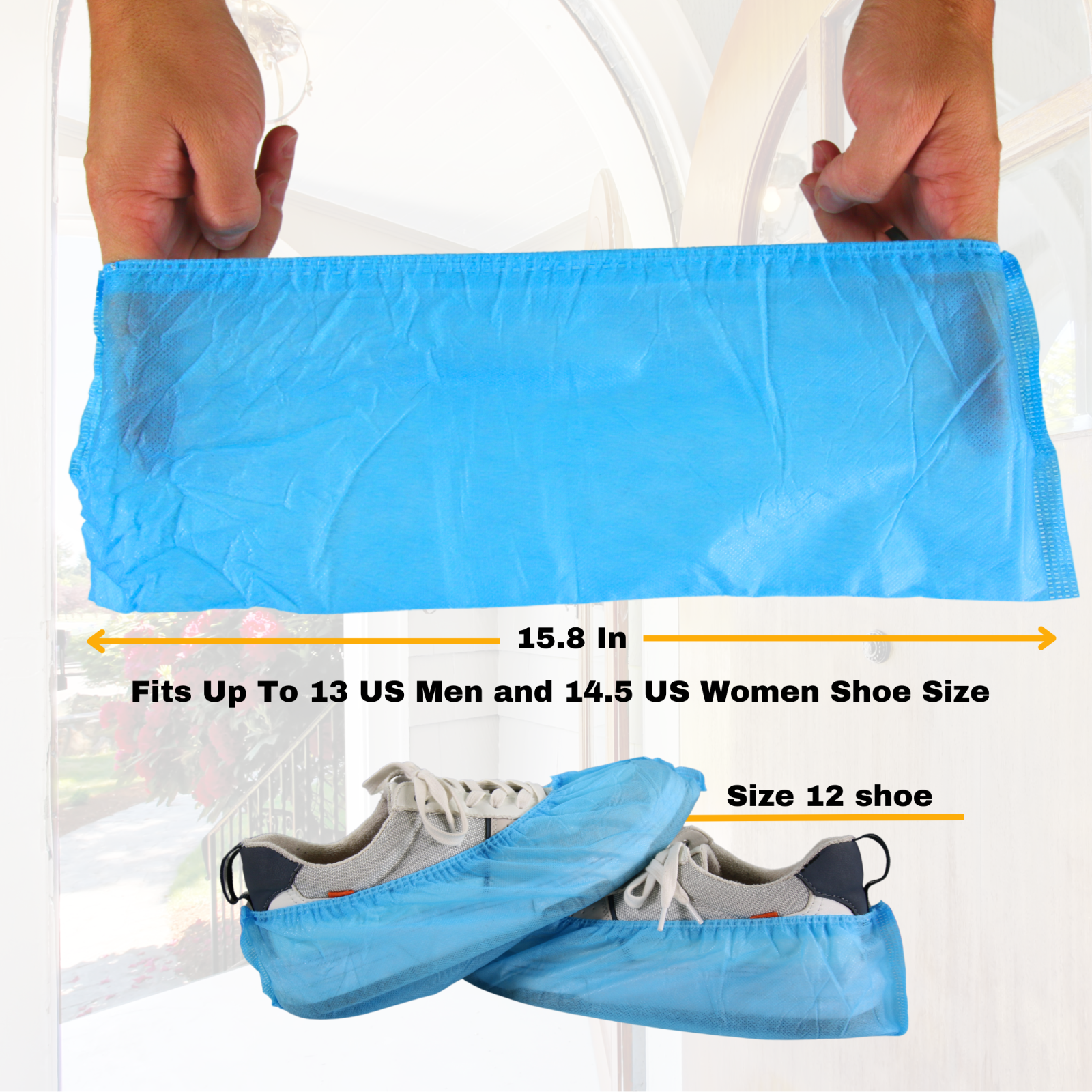 100 Count Disposable Shoe Covers Premium Non-Woven Water-Resistant Booties