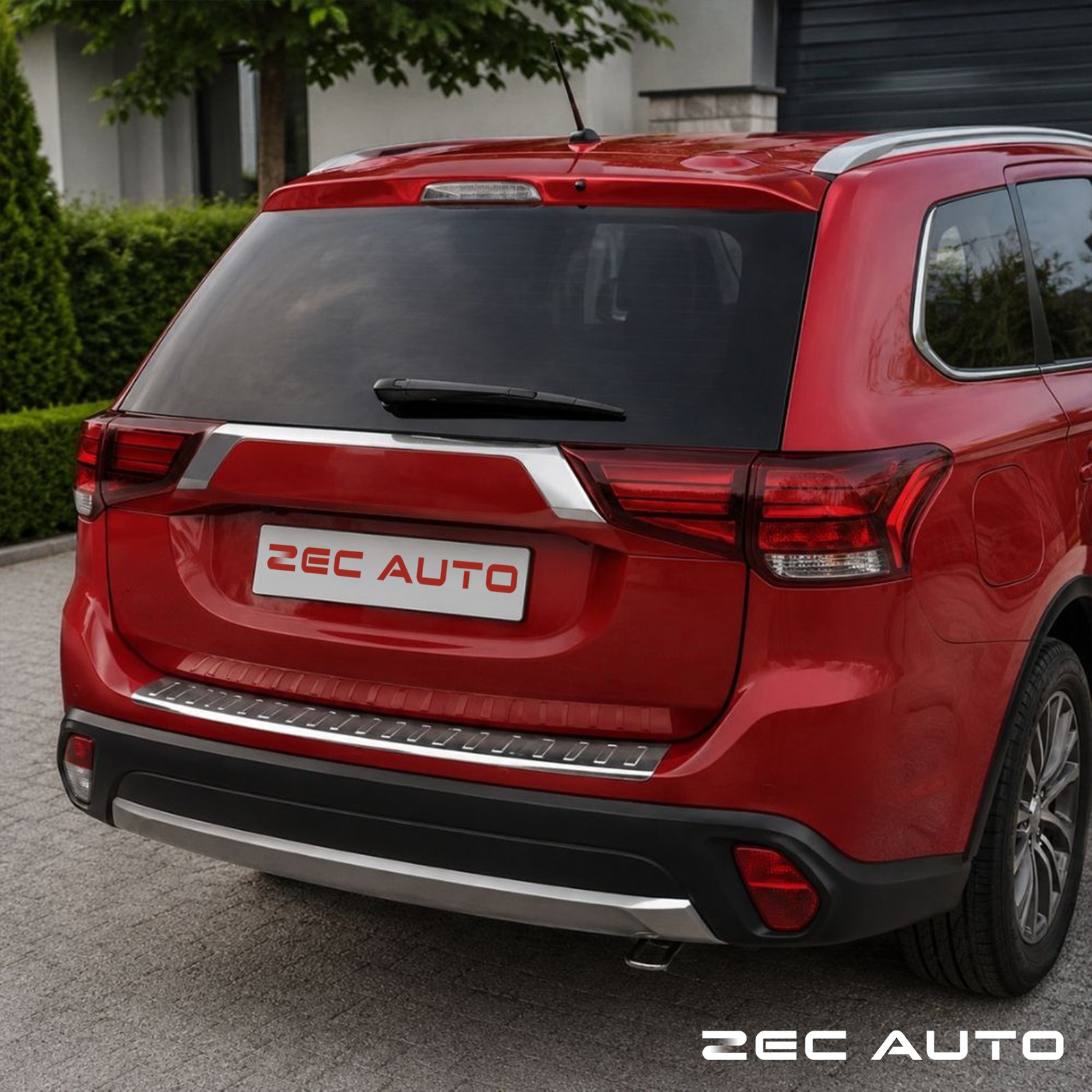 FOR MITSUBISHI OUTLANDER 2015-2019 FACELIFT CHROME REAR BUMPER STEP PLATE STEEL