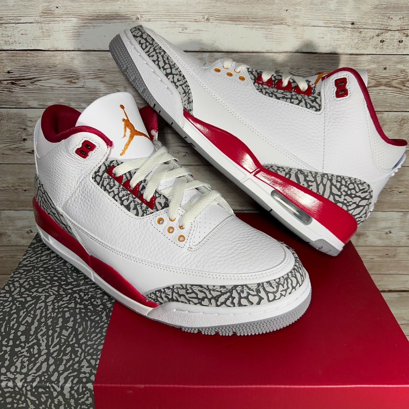 NIKE Air Jordan 3 Retro 赤/白 箱付き25.5cm Nike Air Jordan Retro 3 Cardinal Red CT8532-126 Size 10M