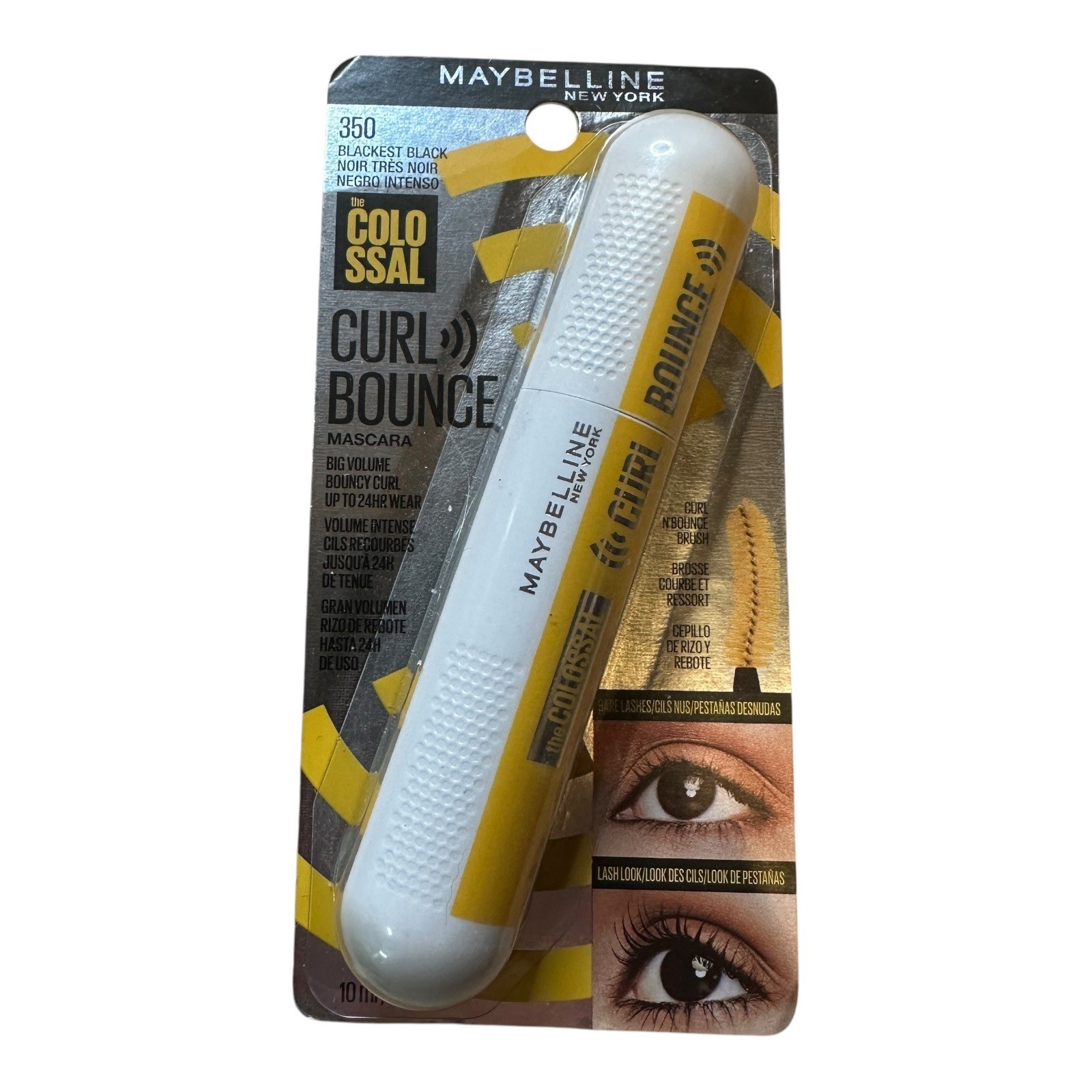 Maybelline Colossal Curl Bounce Mascara Blackest Black Volume Bouncy Curl #350