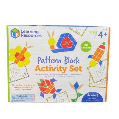 Learning Resources Pattern Block Activity Set Geometry STEM Toy Shapes Puzzle