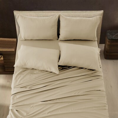 Luxury 6 Piece Bed Sheet Set 1800 Series Ultra Soft Deep Pocket Plain Sheets Set