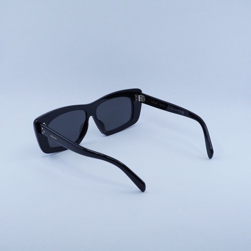 Pre-owned Celine Cl40259i 01a Shiny Black/grey 57-12-140 Sunglasses Authentic In Gray