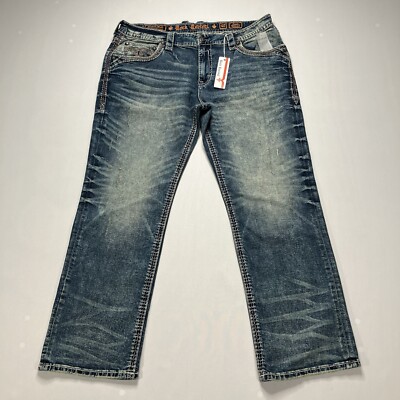 RP3630J202R Rock Revival Men's Fawn Straight Denim Jeans 40x32