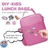 MEXS Kids Lunch Bag, DIY Exclusive and Insulated Lunch Box Boys Girls, Toddler Lunch Cooler Bag for School, Portable Reusable Lunch Tote, Water Bottle Holder and Leak-proof Lining, for Ages 3+ (Unicorn)