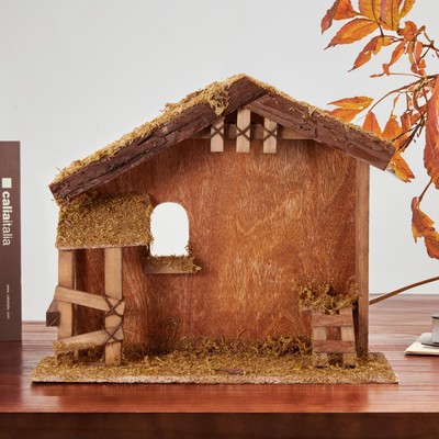 BESBLEE Christmas Decorations Manger for Nativity Scene 7 Inch Scale Creche S...