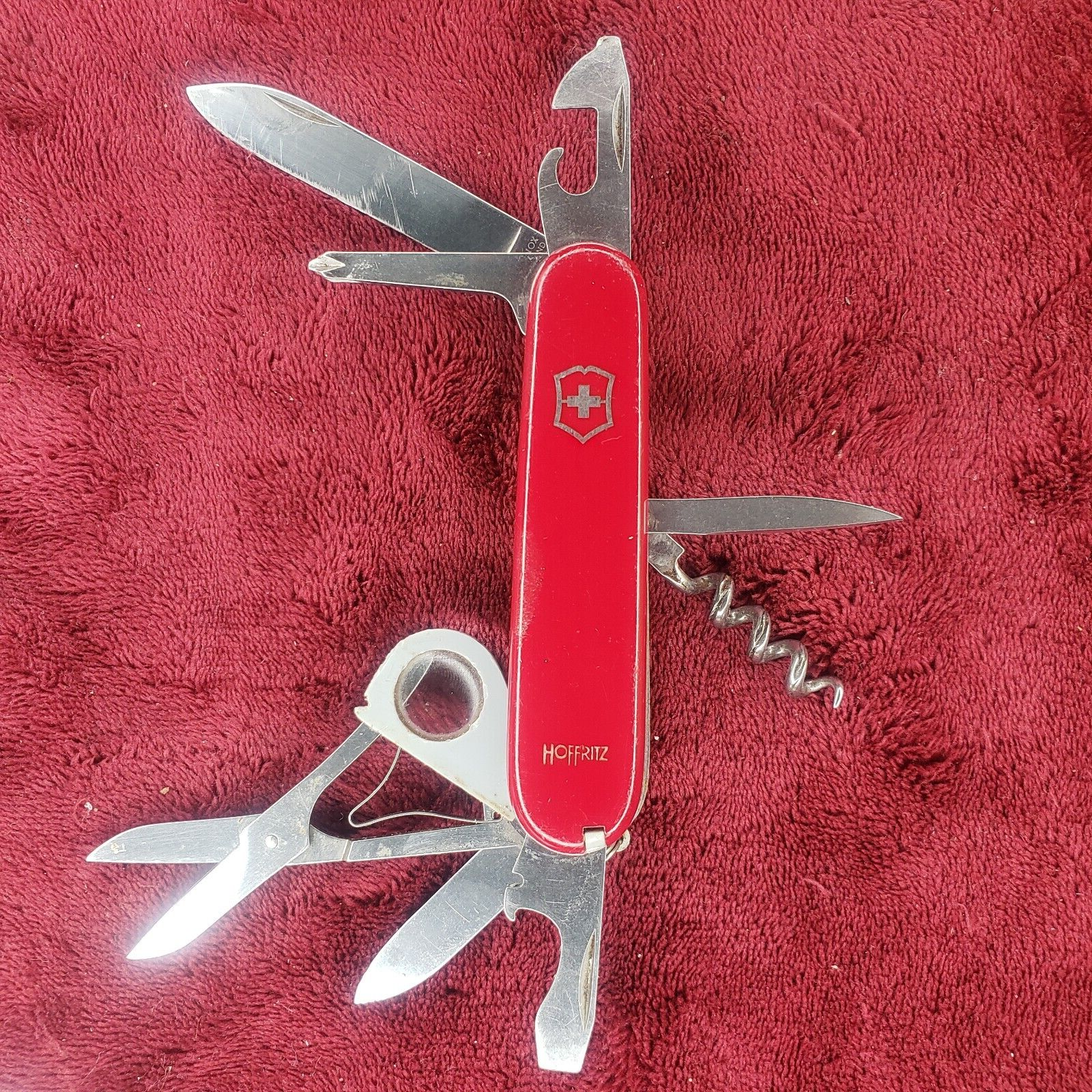 Victorinox Explorer Red Hoffritz 91 mm Swiss Army Knife w/ Magnifying Glass