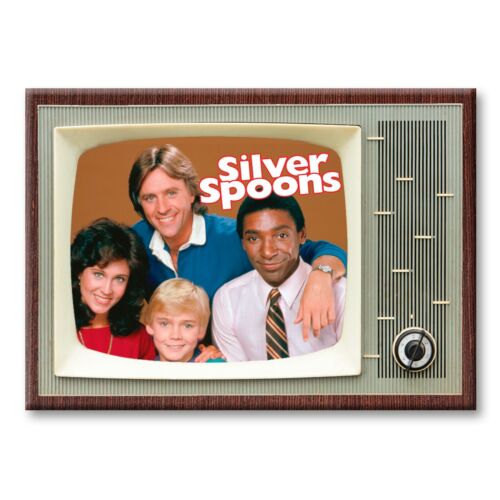 SILVER SPOONS TV Classic TV 3.5 inches x 2.5 inches Steel Cased FRIDGE MAGNET
