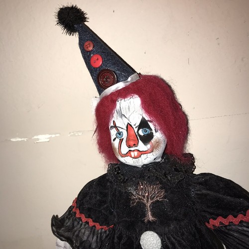 Gladys Creepy Gothic Circus Clown Horror Doll Ooak