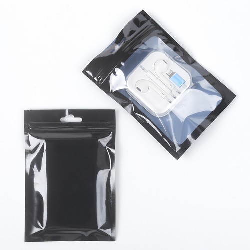 QQ Studio 100 Black Window QuickQlick™ Bags with Zip Seal for Phone Accessories