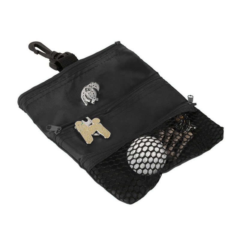Multi-pocket Golf Ball Storage Pouch Bag Clip Valuable Golf Tee Pouch Bag Holder