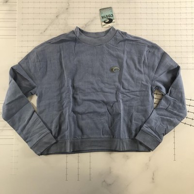Costa Sweatshirt Womens Medium Blue WMN Fleece Crewneck Heathe...