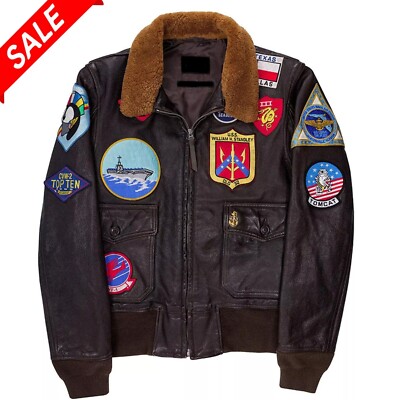 Tom Cruise Top Maverick Gun Movie Cockpit Flying Bomber Jet Pilot Leather Jacket