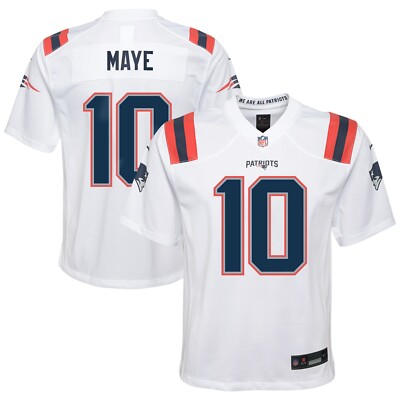 Youth #10 Drake Maye White 2024 Draft F.U.S.E. Vapor Limited All Stitched Jersey
