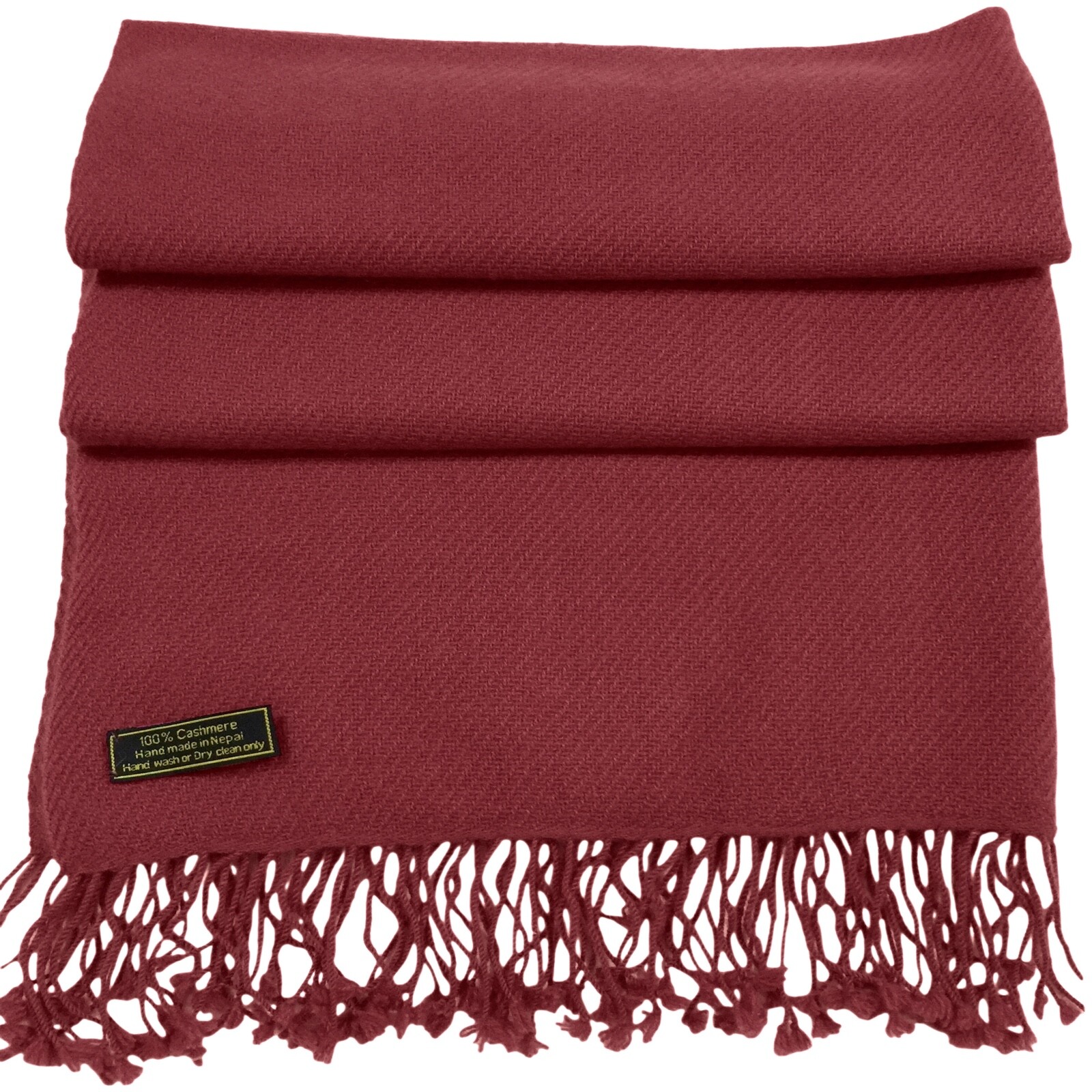 Maroon 100% Cashmere Shawl Pashmina Scarf Wrap Hand Made in Nepal CJ Apparel NEW