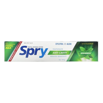 Spry Toothpaste, Anti-Cavity with Fluoride, Spearmint, 5 oz (141 g)