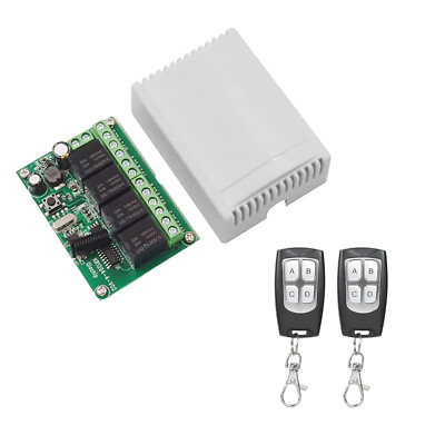 Brand New DC 4-Channel Wireless RF Remote Control Relay Switch With 2 Receiver