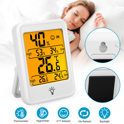 Digital LCD Indoor Thermometer Hygrometer Home Room Humidity Meter Magnetic Mini