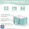 Baby Diaper Caddy Organizer - Portable Nursery Storage Basket for Newborn Essentials, Foldable Diaper Bag Organizer for Baby Shower Gifts and Registry Must-Haves, Car Organizer with Dividers (Blue)
