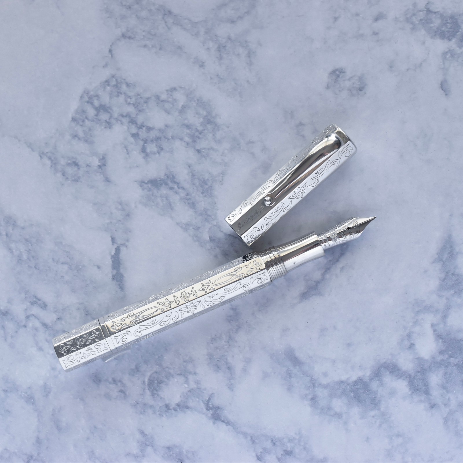 Montegrappa Limited Edition Reminescence 105th Anniversary Silver Fountain Pen