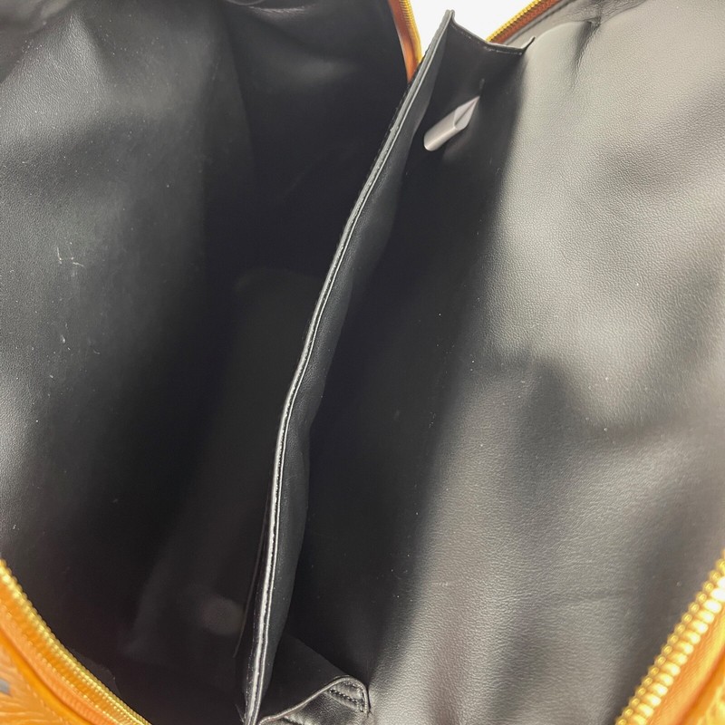 MCM Brown Logo Visetos Cognac Backpack - Authenticity Certified